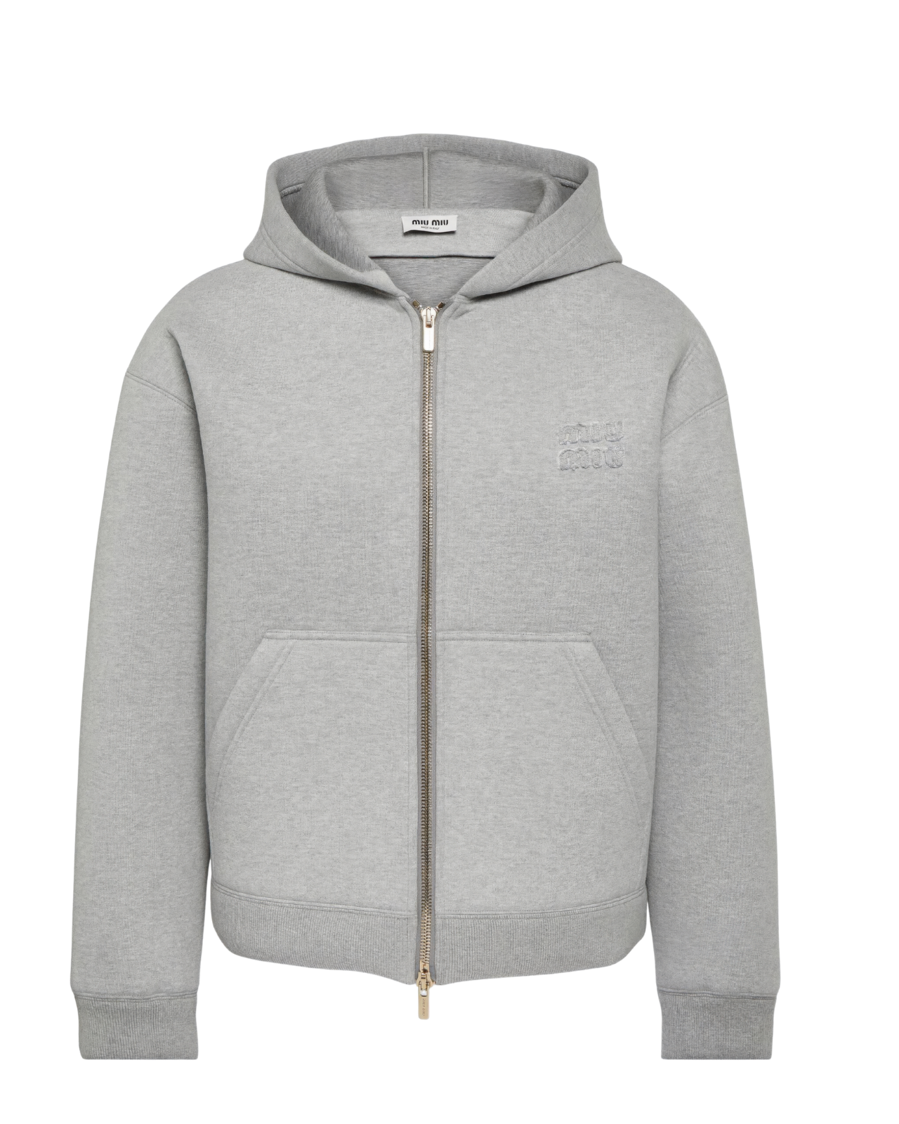 Miu Miu Embroidered Cotton Hoodie